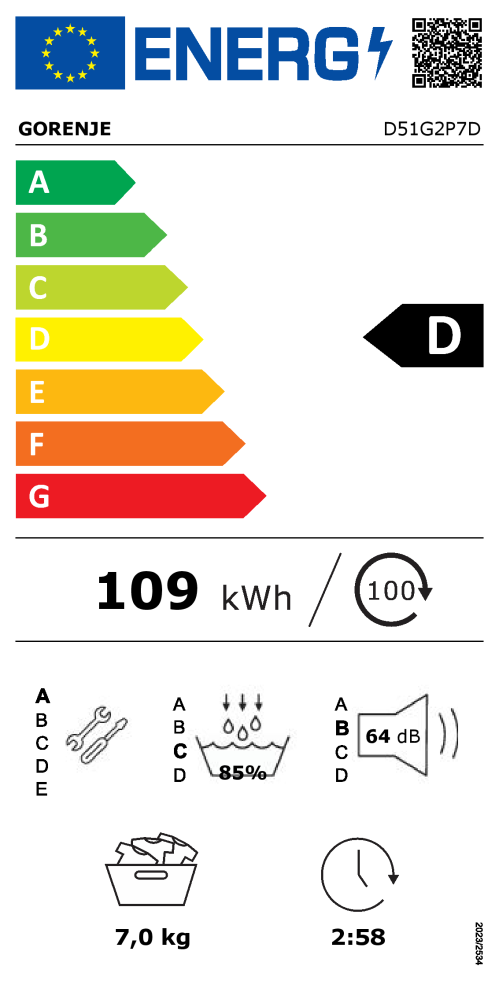 GORENJE D51G2P7D G200 Wärmepumpentrockner
