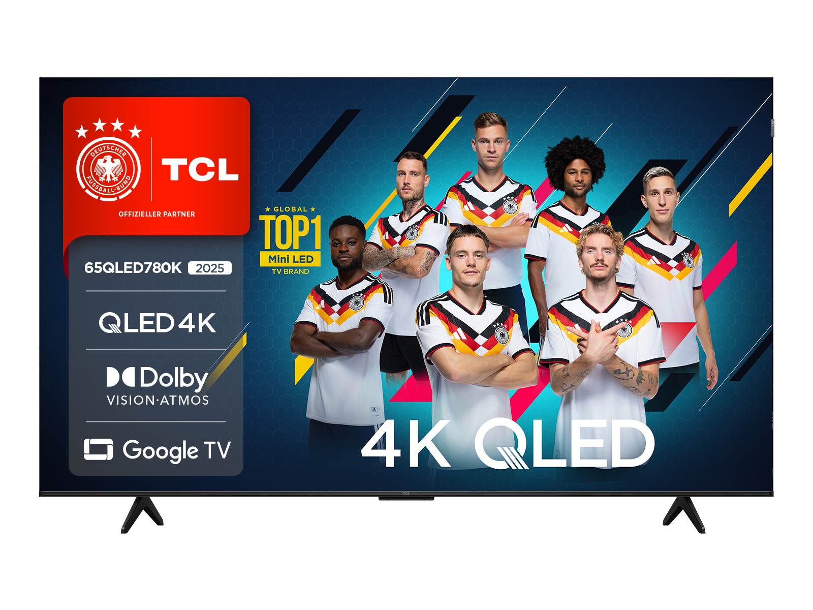 TCL 65QLED780K (65 Zoll (164 cm), 4K UHD, HDR, Smart TV, Sprachsteuerung