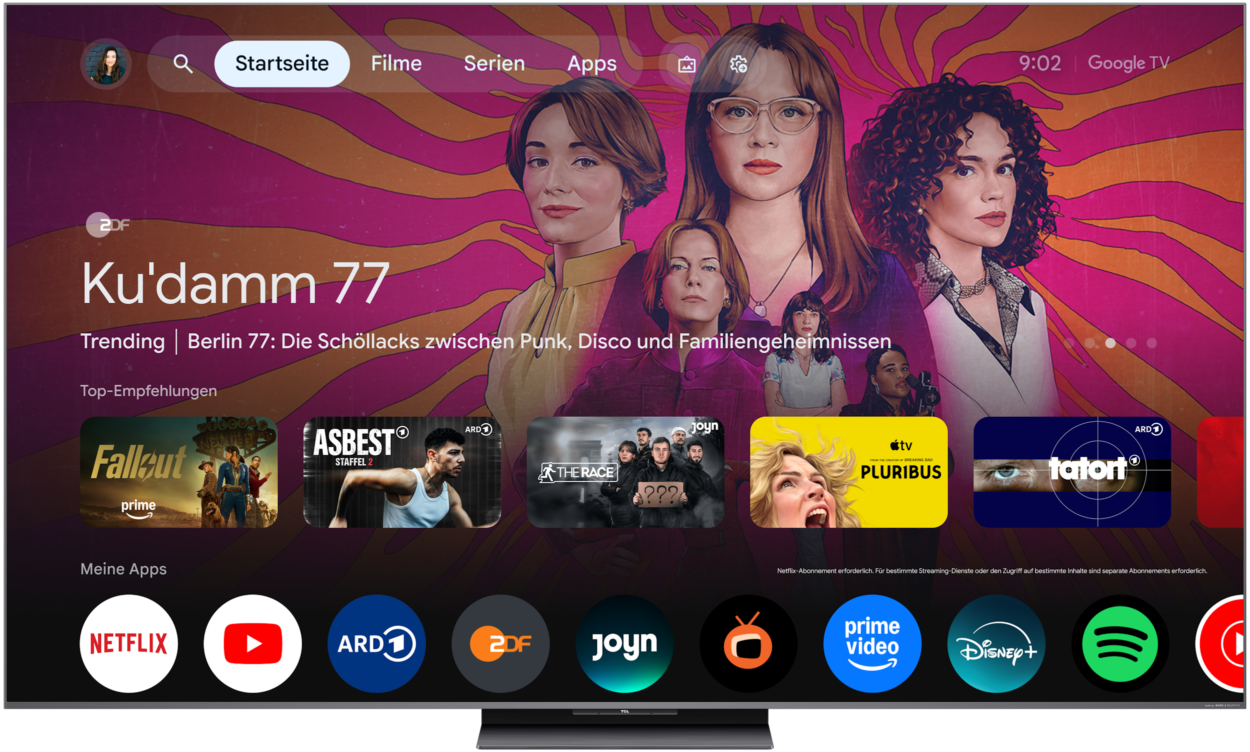 TCL 75C89L SQD-Mini LED TV (75 Zoll (189 cm), 4K UHD, HDR, Smart TV, Sprachsteuerung Dolby Atmos, 120 Hz, Google TV