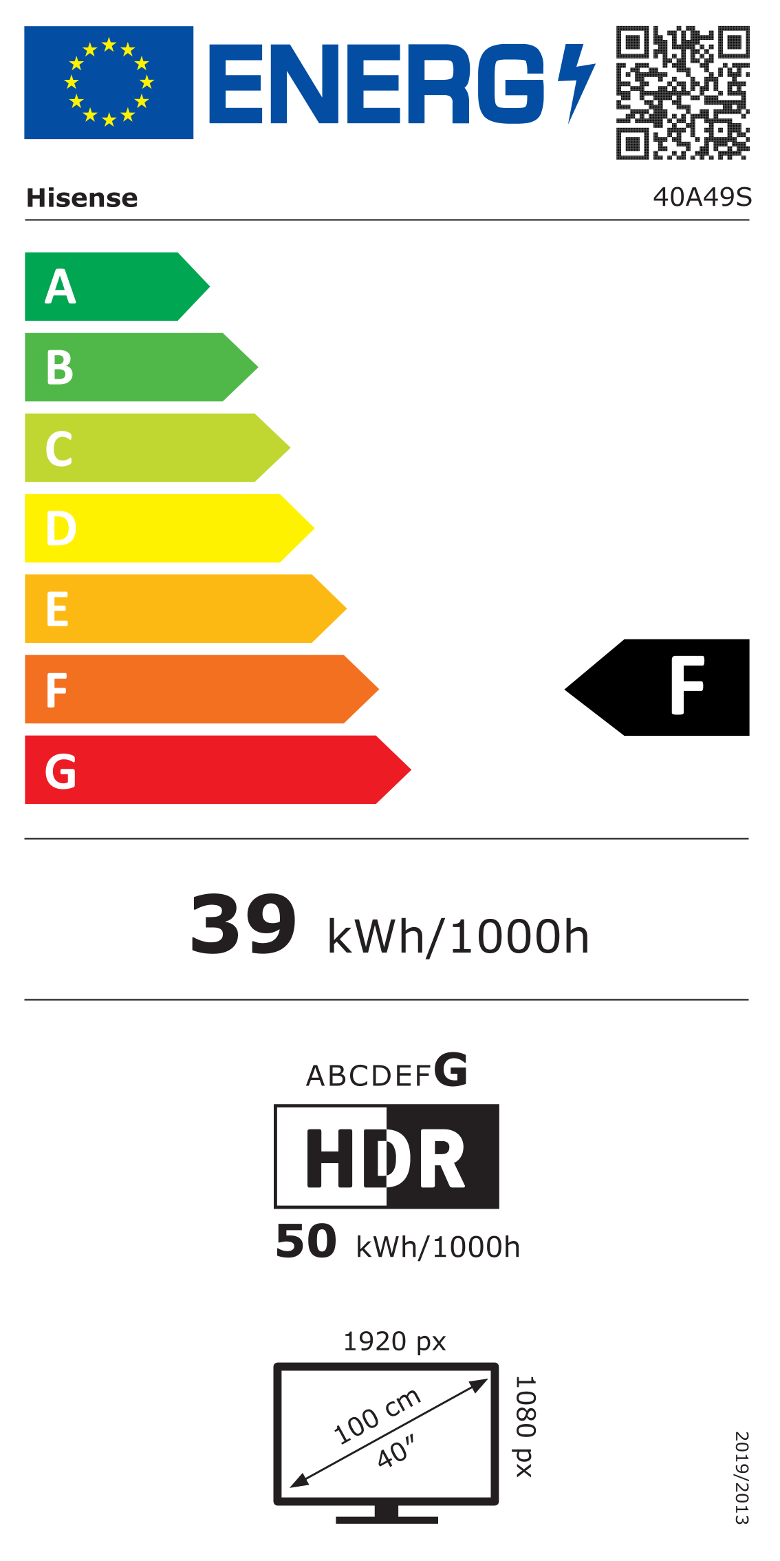 HISENSE 40A49S LED TV (40 Zoll (100 cm), HD-Ready, HDR, Smart TV, Dolby Audio, VIDAA Smart OS)
