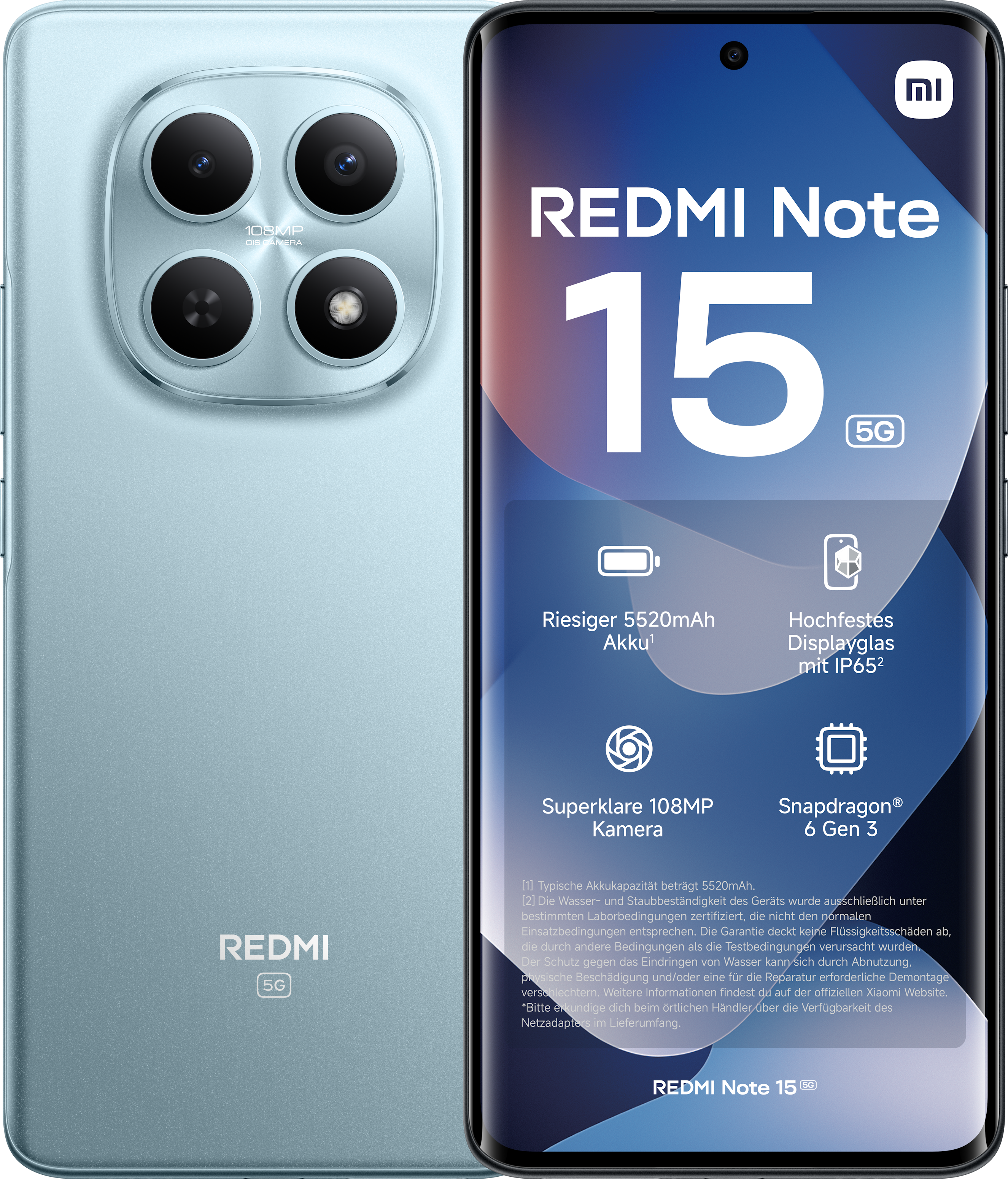 Xiaomi Redmi Note 15 5G 6GB + 128GB Glacier Blue Smartphone