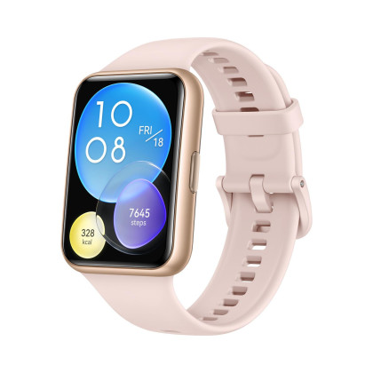 Huawei Watch Fit 2 Sakura pink mit pinkem Silikonarmband 
