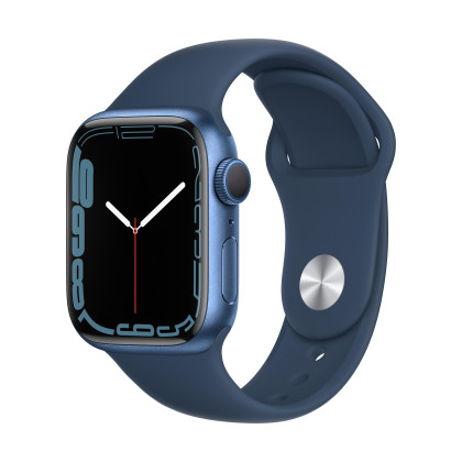  Apple Watch Series 7 GPS, 41mm Aluminiumgehäuse, mit Sportarmband, Blau 