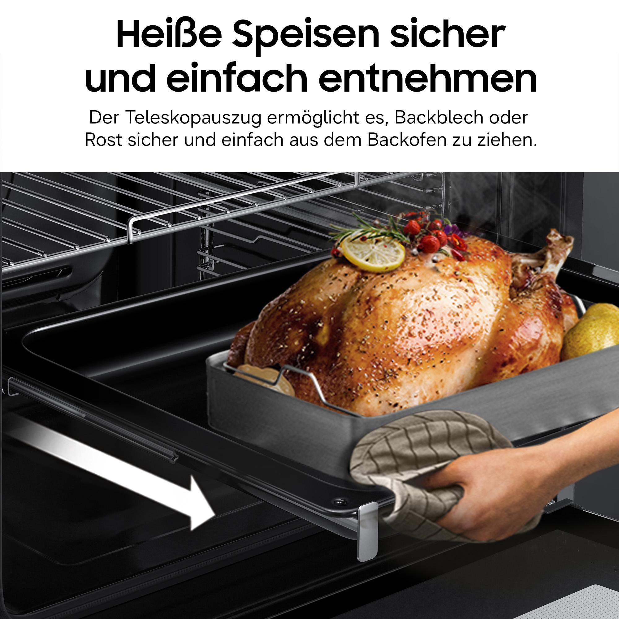 Samsung Serie 4 NV7B4550VAK/U1 Einbaubackofen  9 Heizarten, Heißluft, Natural Steam, Pyrolyse, Dampfreinigung, 40 Automatikprogramme,  A+
