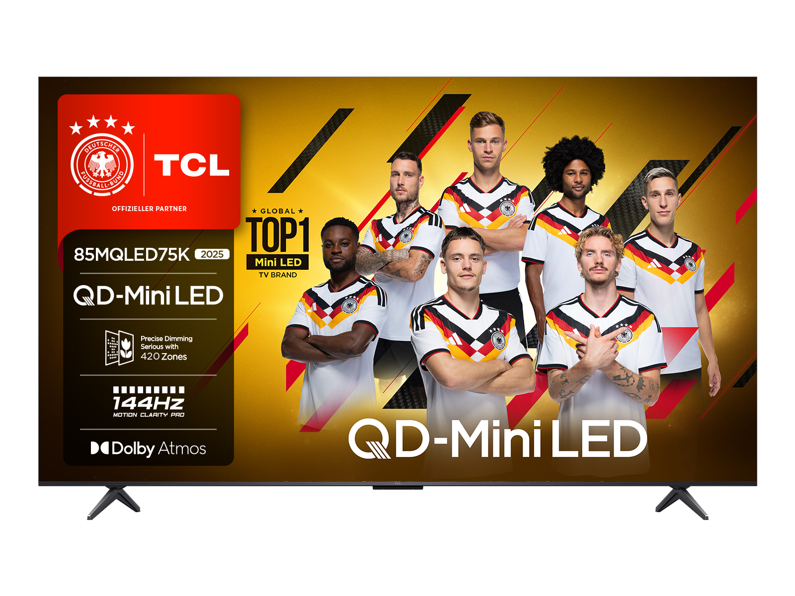 TCL 85MQLED75K QD-Mini LED TV (85 Zoll (215 cm), 4K UHD, HDR, Smart TV, Dolby Atmos, Google TV, 120 Hz)