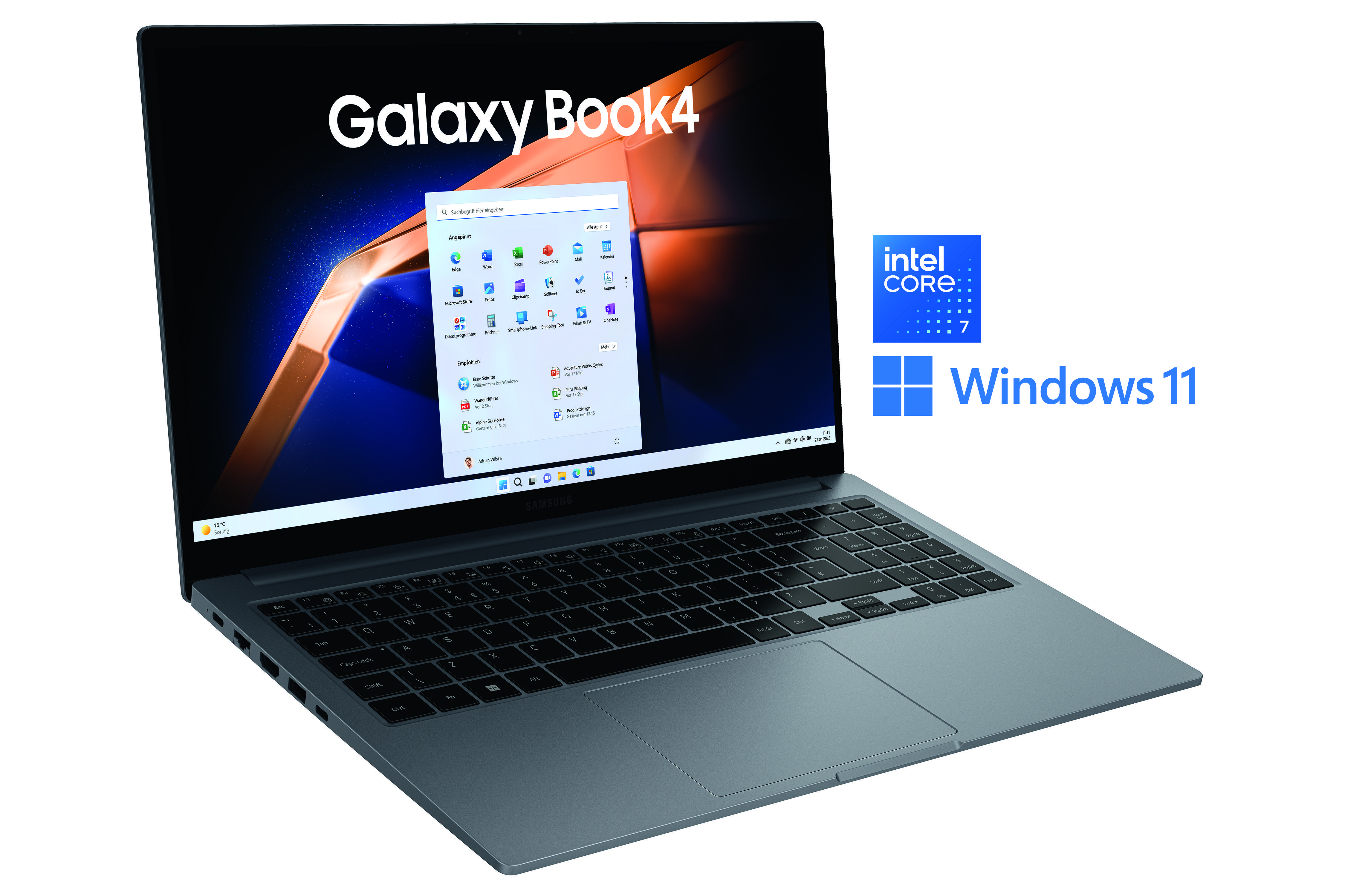 Samsung Galaxy Book4, Moonstone Gray, 15,6 Zoll, Full-HD, i7-1355U, 16GB, 512GB SSD Notebook