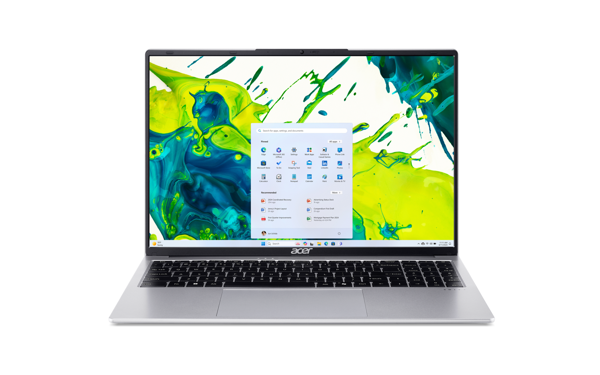 ACER Swift Lite 16 (SFL16-31P-37FU), Light Silver, 16 Zoll, WUXGA, Intel Core 3 N355, 8 GB, 512 GB SSD (IPS)