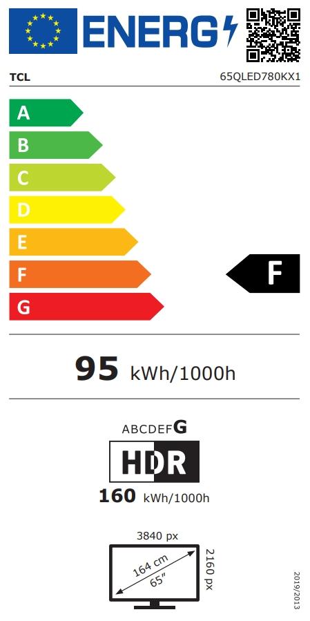 TCL 65QLED780K (65 Zoll (164 cm), 4K UHD, HDR, Smart TV, Sprachsteuerung