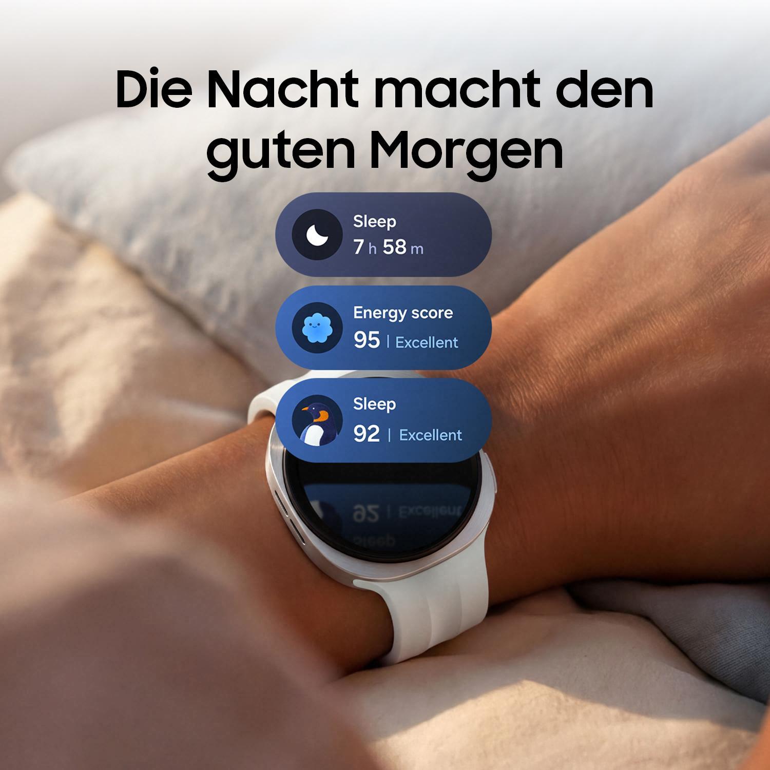 Samsung Galaxy Watch9 44mm Bluetooth Silver (Herzfrequenzmessung, Schrittzähler)