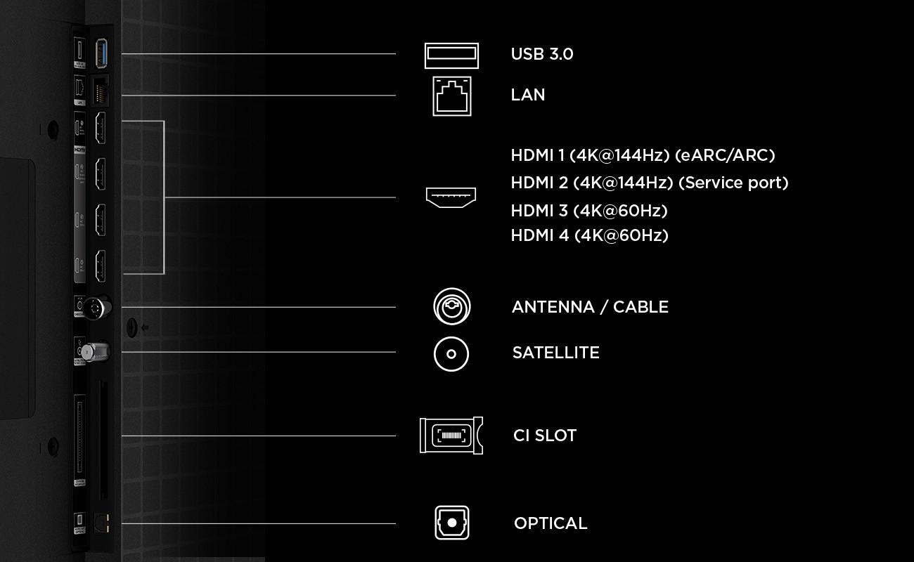 TCL 55MQLED75L QD-Mini LED TV (55 Zoll (139 cm), 4K UHD, HDR, Smart TV, Sprachsteuerung Dolby Atmos, 120 Hz, Google TV