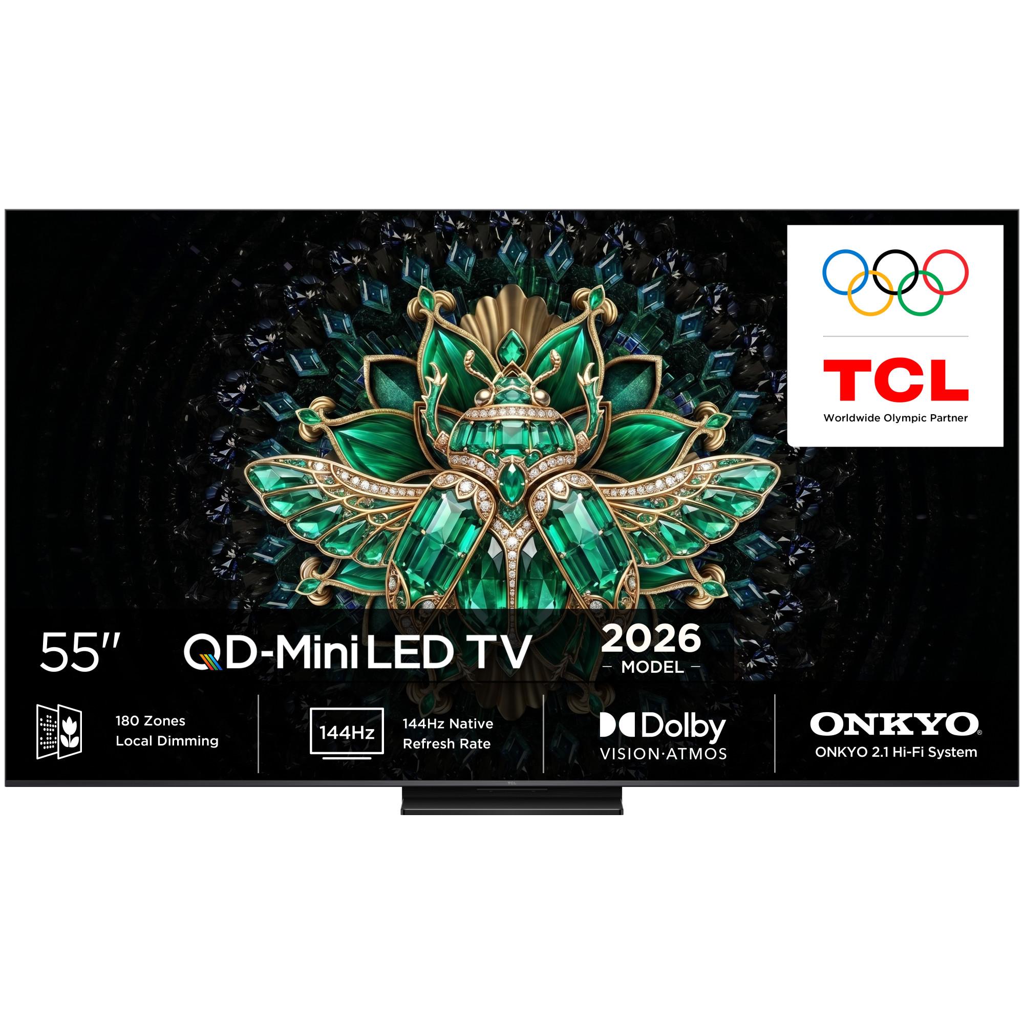 TCL 55MQLED75L QD-Mini LED TV (55 Zoll (139 cm), 4K UHD, HDR, Smart TV, Sprachsteuerung Dolby Atmos, 120 Hz, Google TV