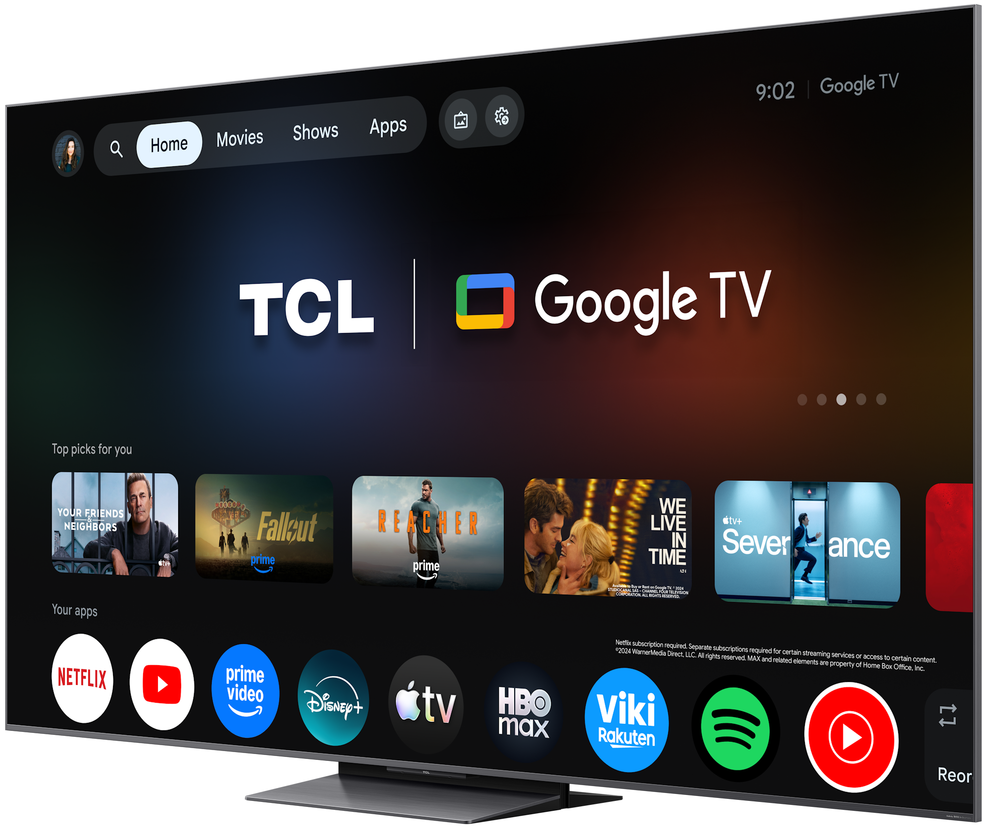 TCL 75C89L SQD-Mini LED TV (75 Zoll (189 cm), 4K UHD, HDR, Smart TV, Sprachsteuerung Dolby Atmos, 120 Hz, Google TV