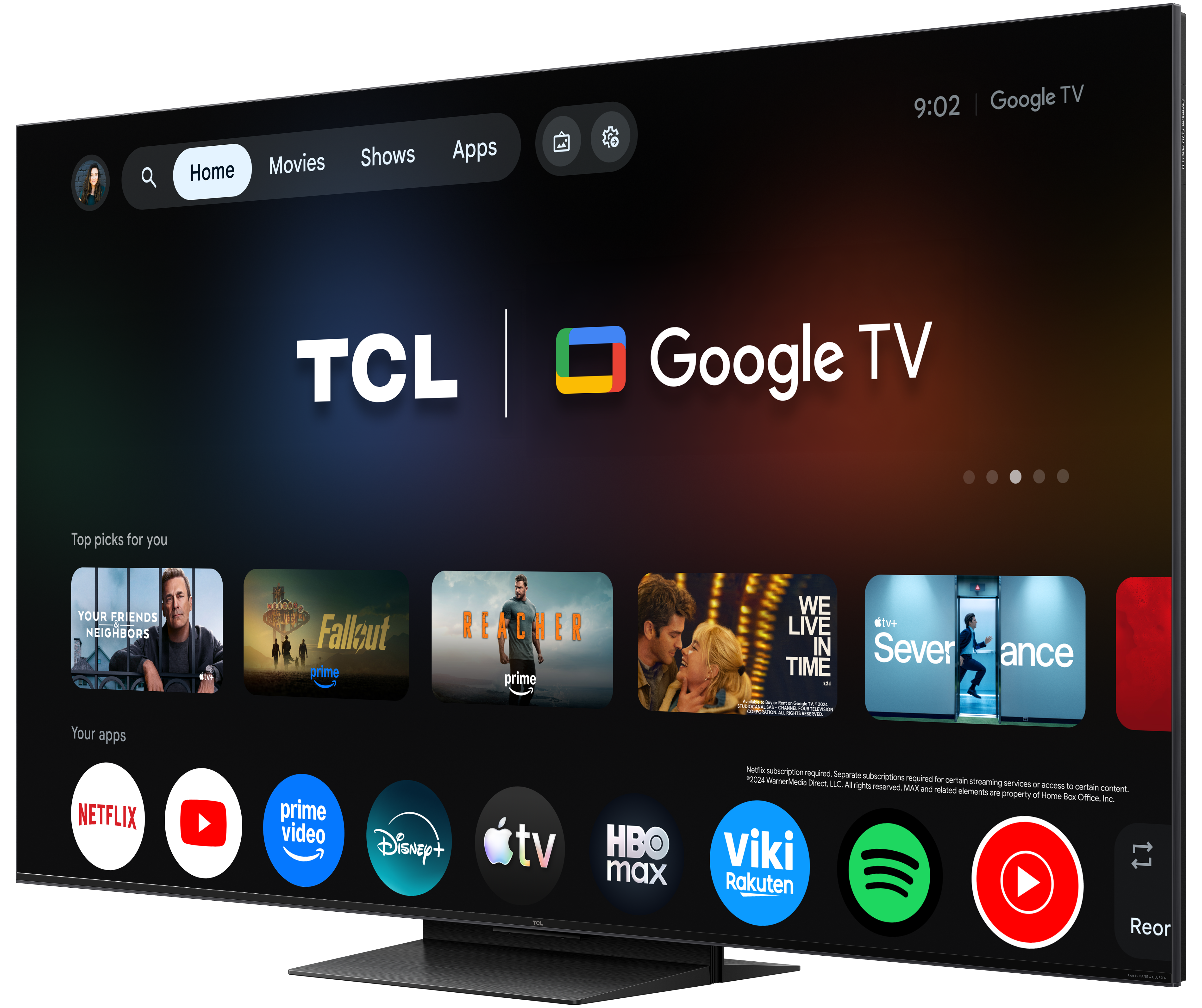 TCL 55C89L SQD-Mini LED TV (55 Zoll (138 cm), 4K UHD, HDR, Smart TV, Sprachsteuerung Alexa, Dolby Atmos, 120 Hz, Google TV